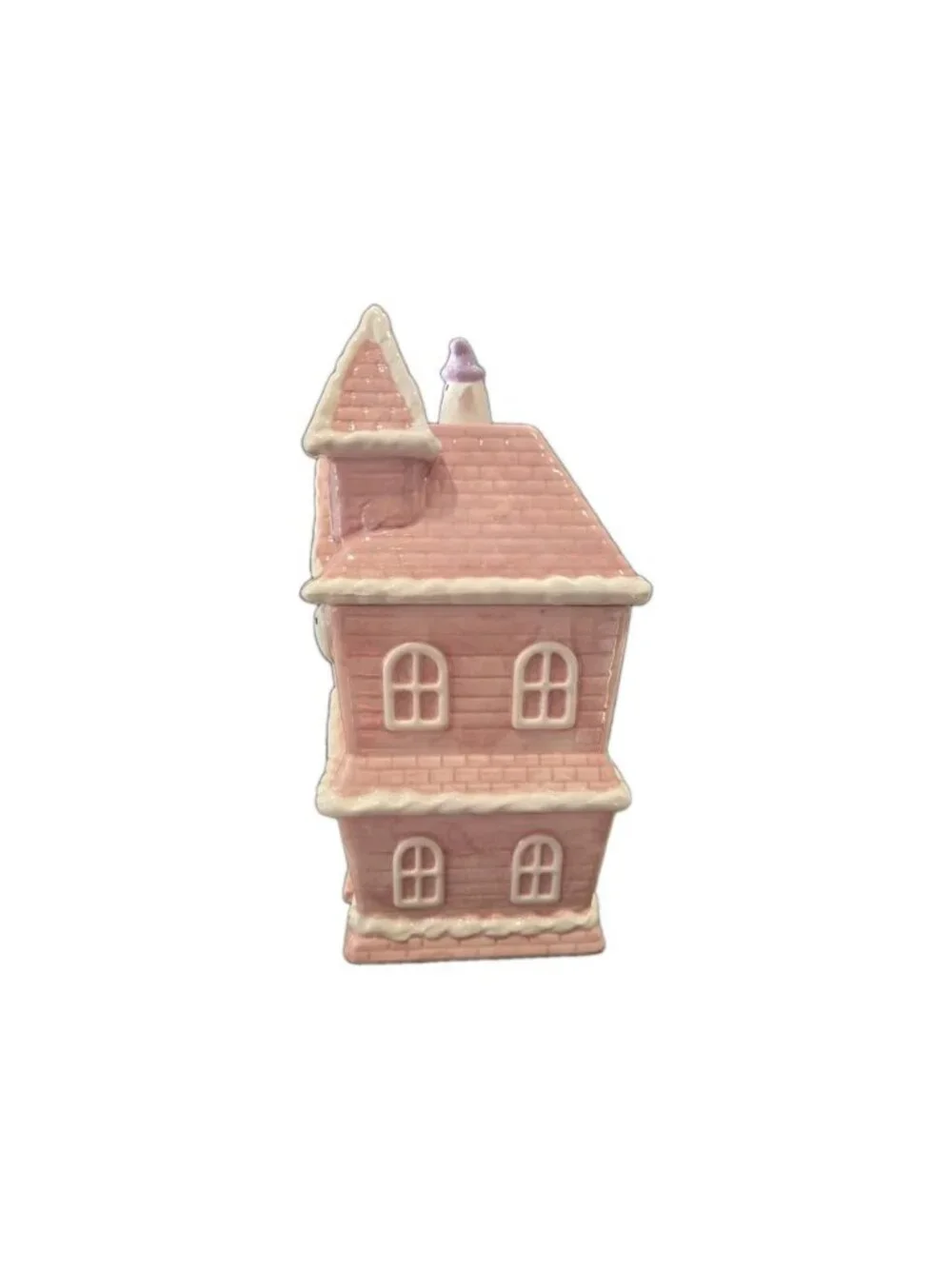 New Pastel Pink Haunted House Ghost Black Cat Spooky Kitchen Cookie Jar